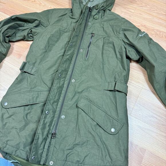 Columbia Jacket Womens Medium Green Thermal Coil Faux Fur Coat Parka Ski Snow - Picture 4 of 9